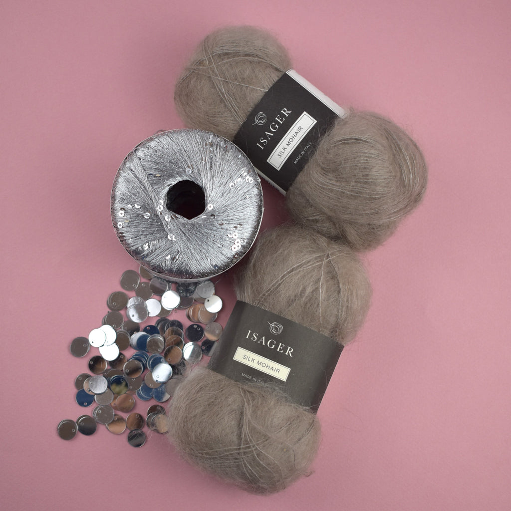 Kit de Tejido Cárdigan "The Night 2.0" de Pope Vergara <br> Versión Plateada - Elegir Color