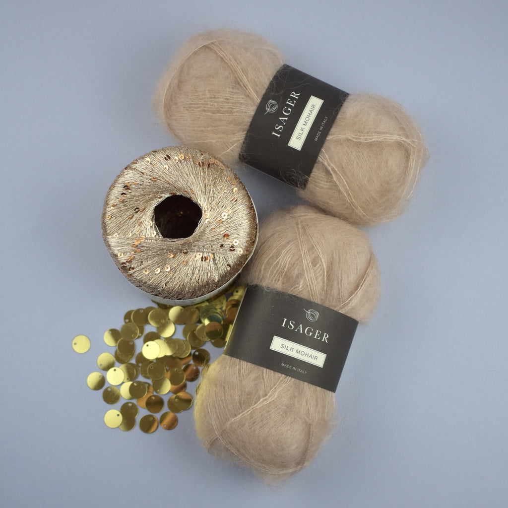 Kit de Tejido Cárdigan "The Night 2.0" de Pope Vergara <br> Versión Dorada - Elegir Color