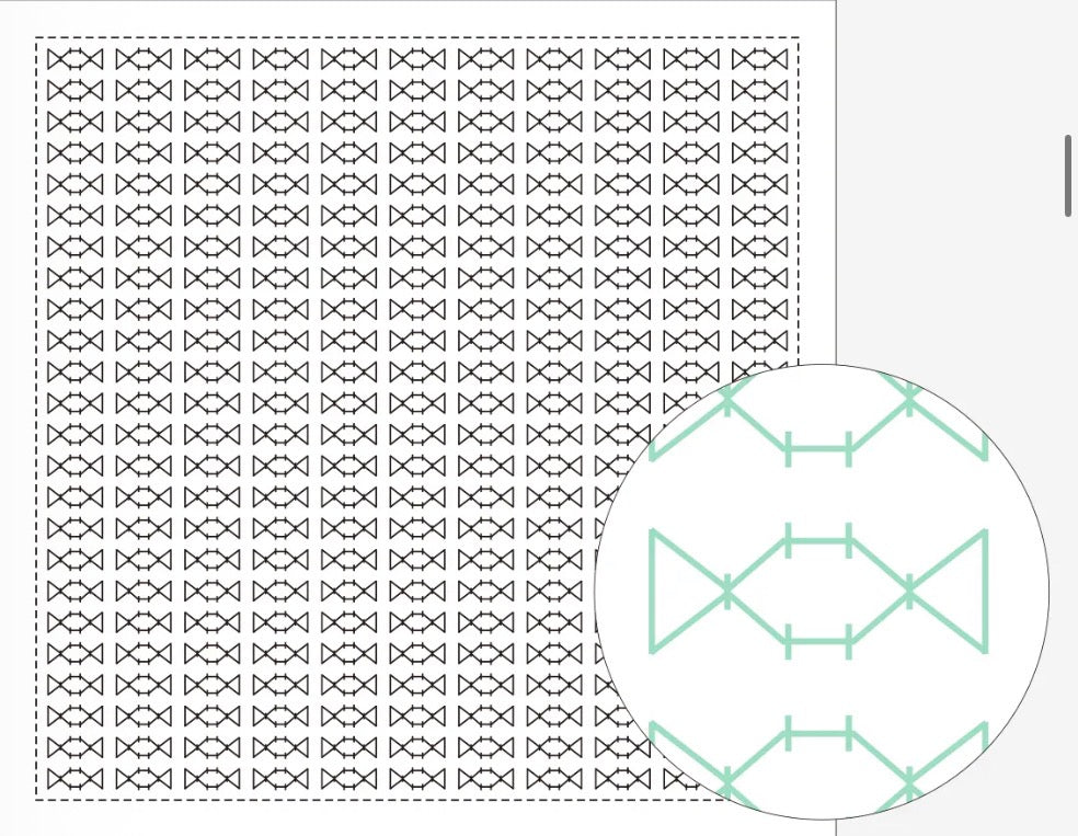 Sashiko Sampler / Tela Blanca 100% Algodón con Diseño Sashiko <br> Distintos Diseños
