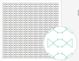 Sashiko Sampler / Tela Blanca 100% Algodón con Diseño Sashiko <br> Distintos Diseños