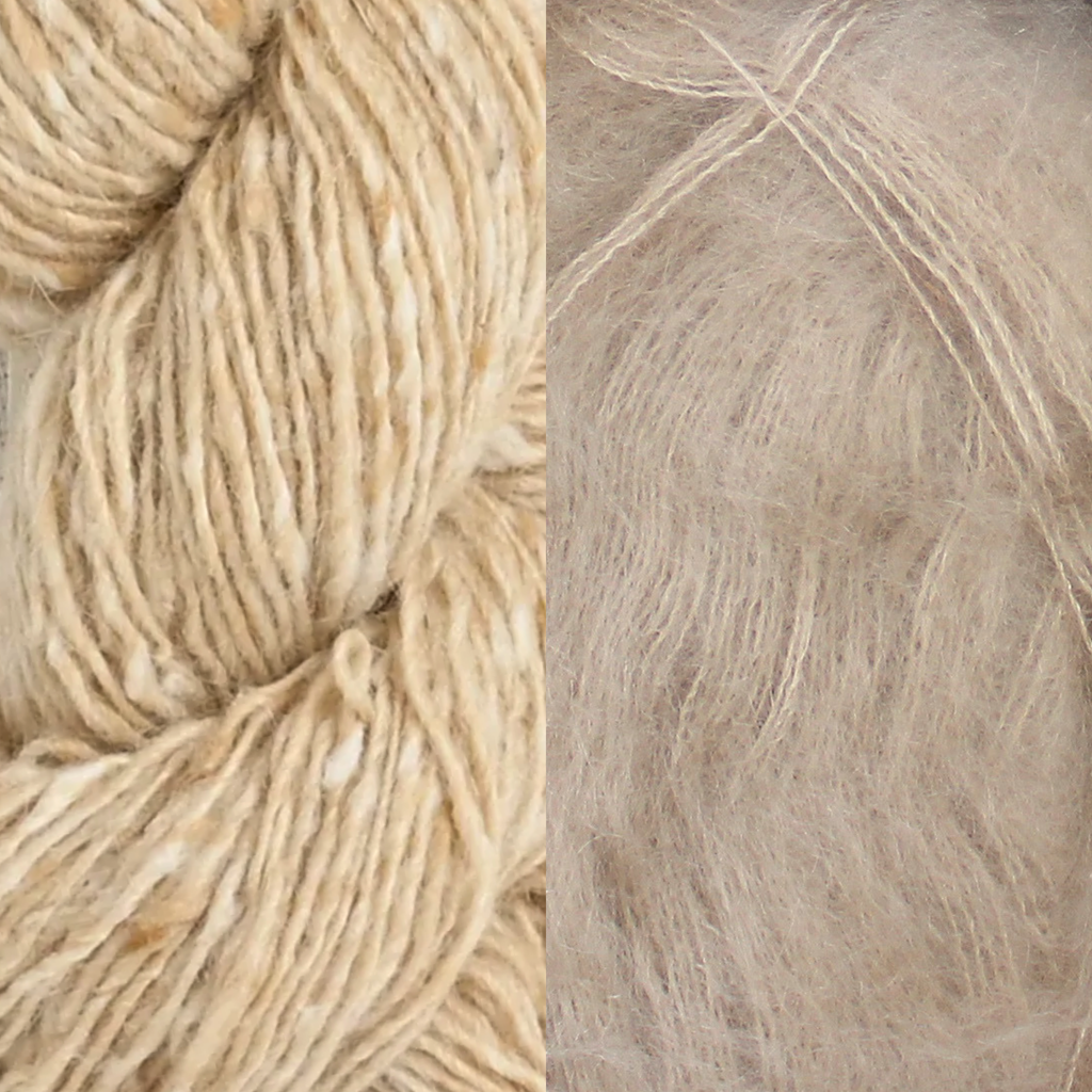 Kit de Tejido Suéter "Decisions" de Pope Vergara <br> Versión Tweed Isager (Sin Mostacilla)