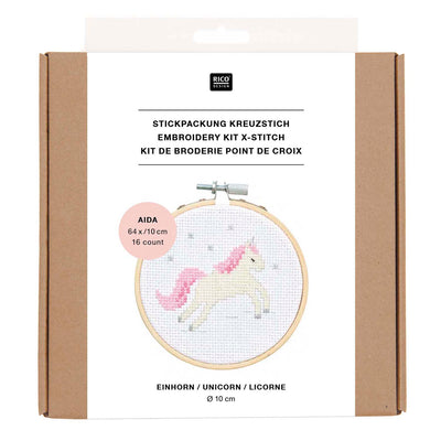 Mini Kit de Bordado Punto Cruz  Unicornio