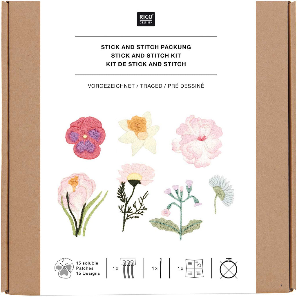 Kit de Bordado Stick and Stitch <br> Spring Flowers