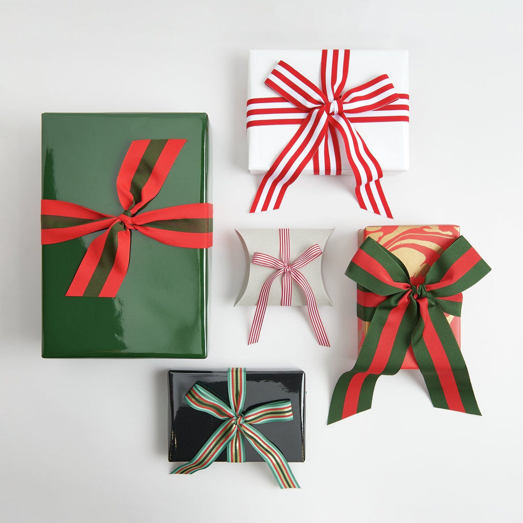 Cinta Poliéster <br> Multicolores Verde/Rojo/Dorado - 25mm Ancho