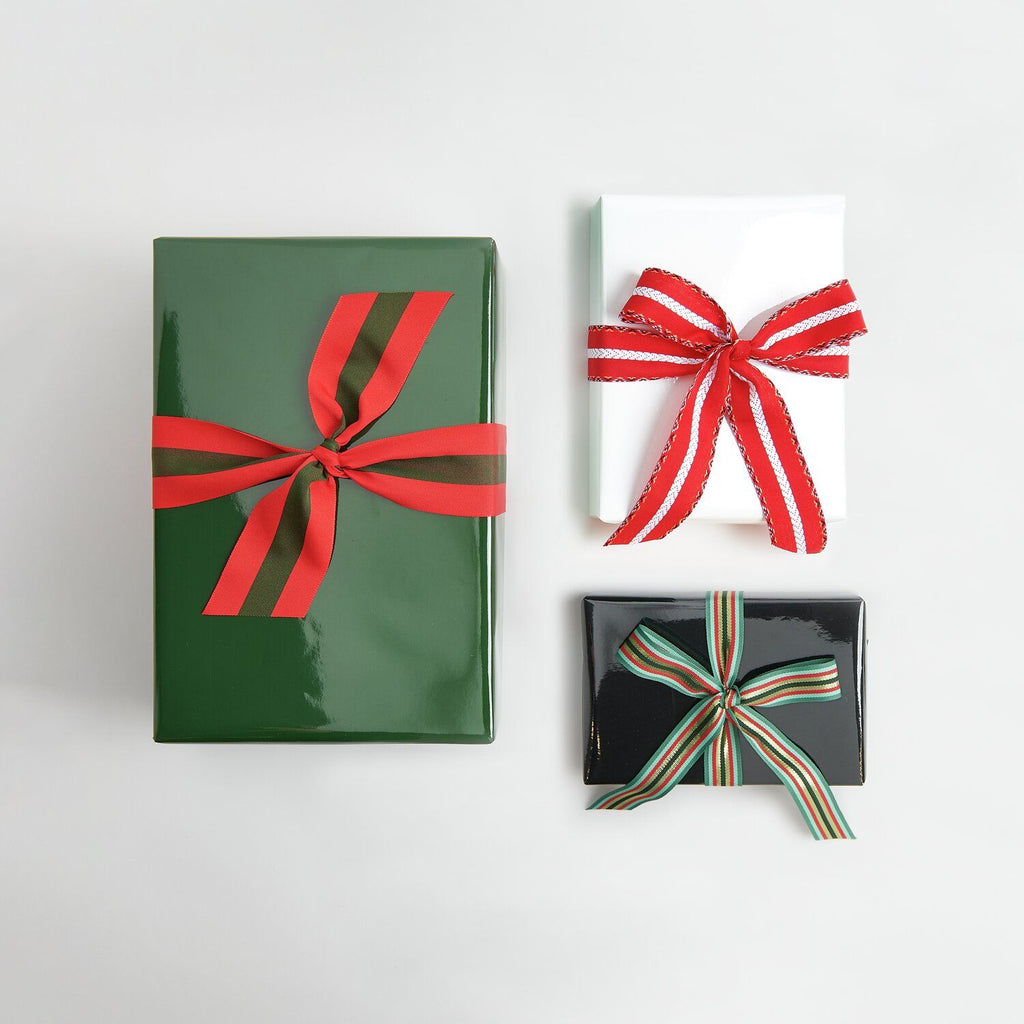 Cinta Poliéster <br> Rayas Red/Green - 58mm Ancho