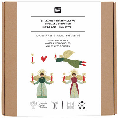 Kit de Bordado Stick and Stitch  Ángel con Velas