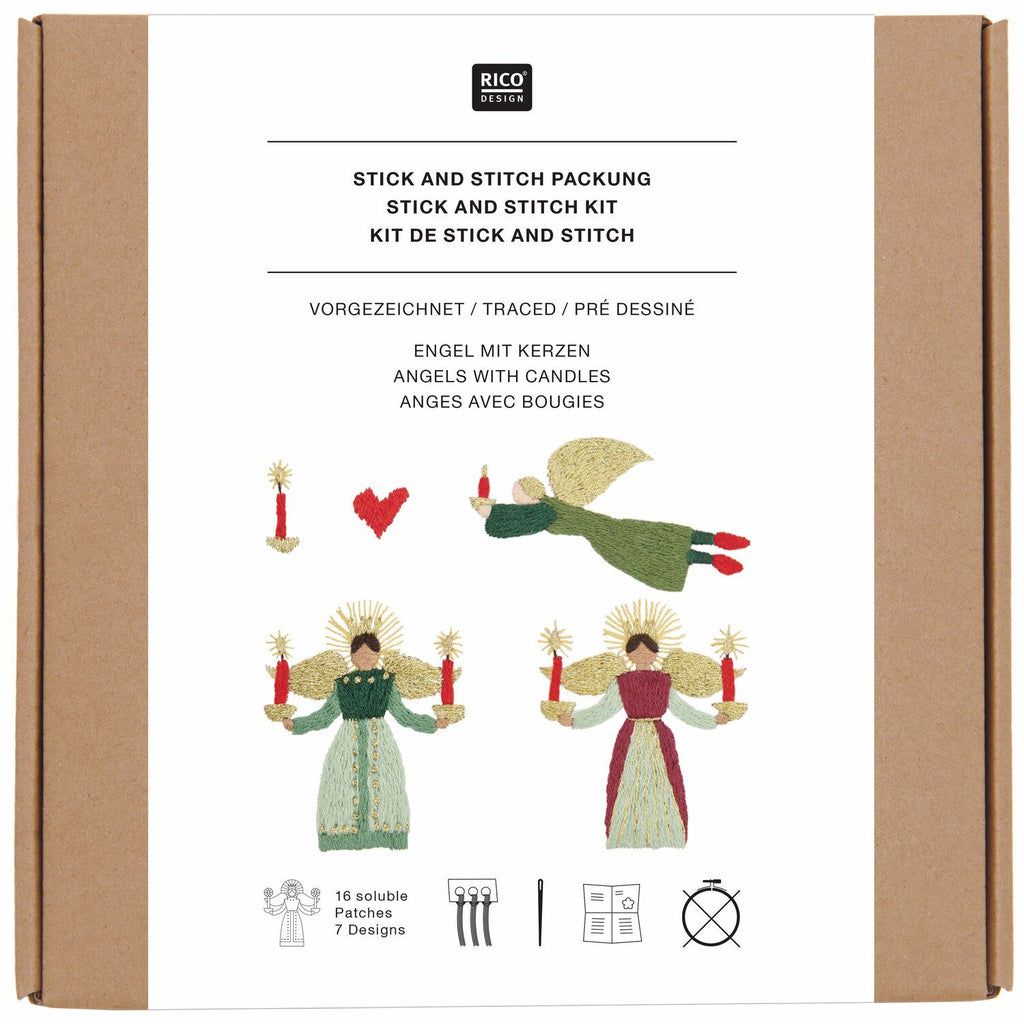 Kit de Bordado Stick and Stitch <br> Ángel con Velas