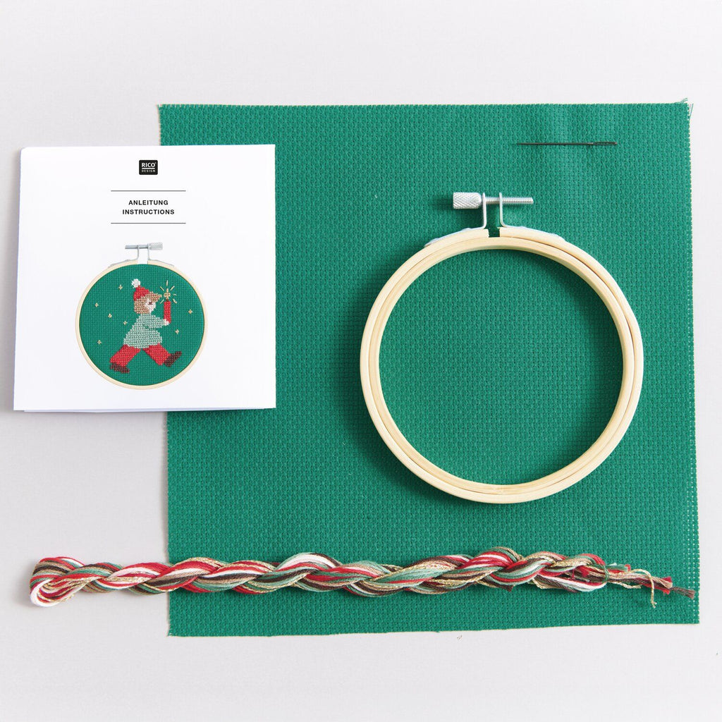 Kit de Bordado Punto Cruz (S) <br> Niño con Luz