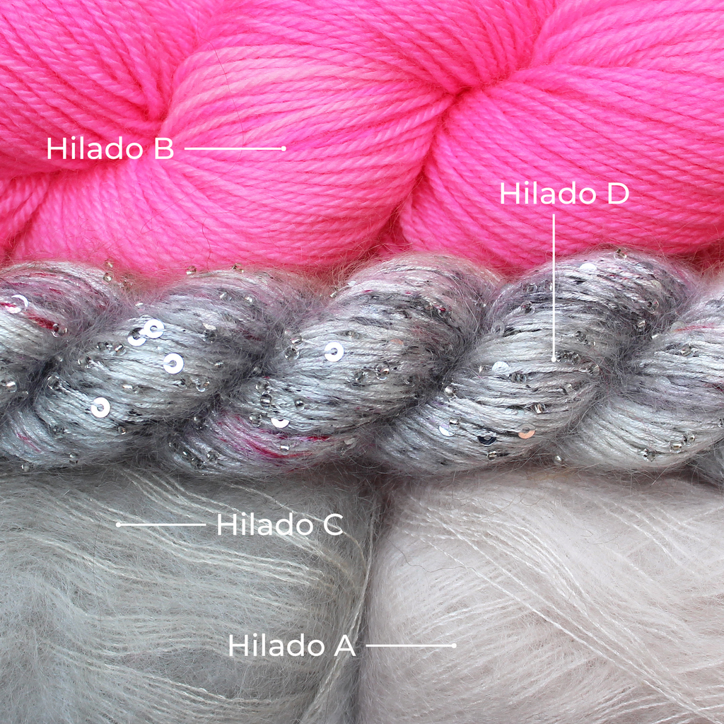Kit de Hilados "Ethereal Glow Stole" de Pope Vergara <br> Versión Fingering - Elegir Color