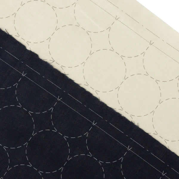 Tela Algodón-Cáñamo con Diseño Sashiko "Hidamari" <br> Round 98905-10
