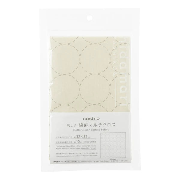 Tela Algodón-Cáñamo con Diseño Sashiko "Hidamari" <br> Round 98905-10
