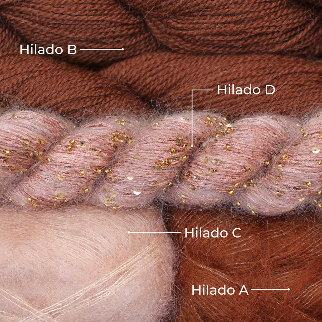 Kit de Hilados "Ethereal Glow Stole" de Pope Vergara <br> Versión Fingering - Elegir Color