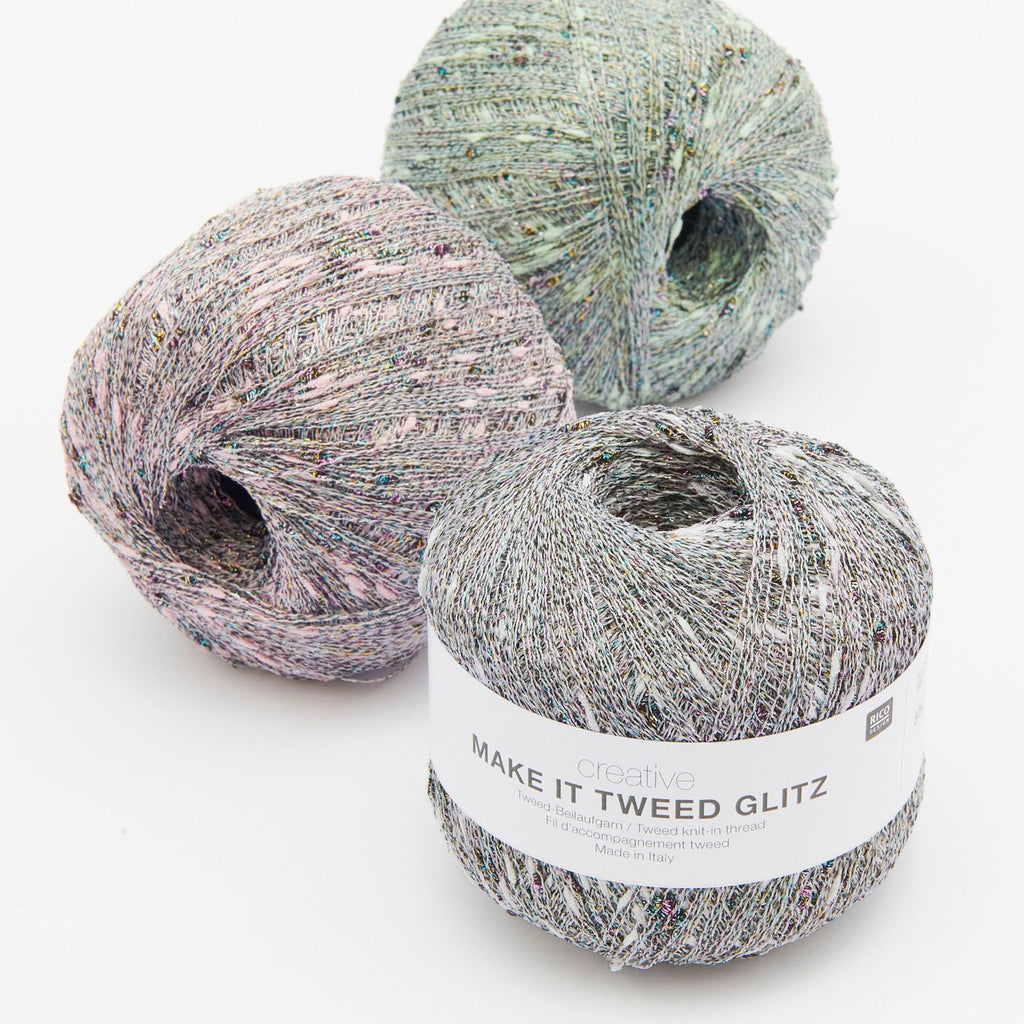 hilado lace efecto tweed con brillo make it tweed glitz rico design