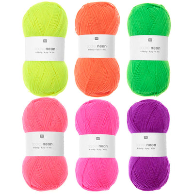 Socks Neon 4 ply  (75% Lana superwash / 25% nylon)