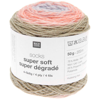 Socks Super Soft Super Dégradé 4 ply   (75% Lana superwash / 25% nylon)