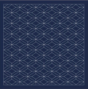 Sashiko Sampler / Tela Azul 100% Algodón con Diseño Sashiko <br> Distintos Diseños