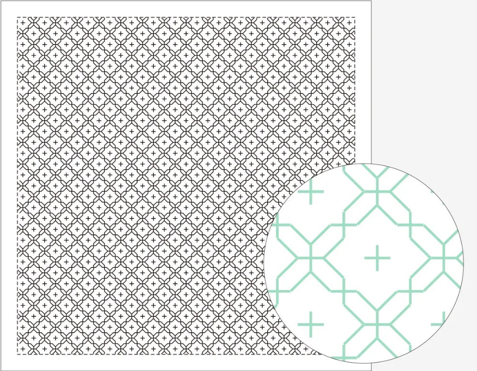 Sashiko Sampler / Tela Blanca 100% Algodón con Diseño Sashiko <br> Distintos Diseños