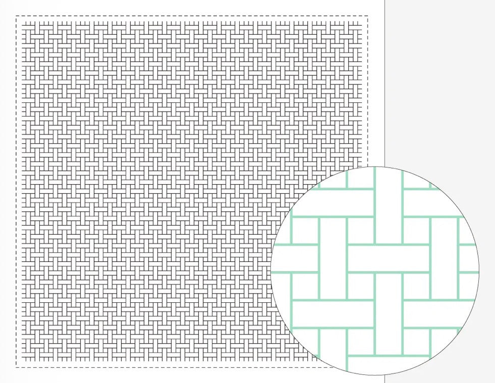 Sashiko Sampler / Tela Blanca 100% Algodón con Diseño Sashiko <br> Distintos Diseños