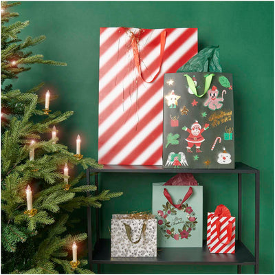 Bolsa de Regalo Chica  Ramas de Abeto Doradas Navidad