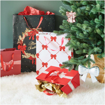 Bolsa de Regalo Chica  Moño Navidad - Rojo