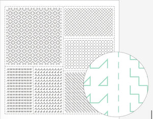 Sashiko Sampler / Tela Blanca 100% Algodón con Diseño Sashiko <br> Distintos Diseños