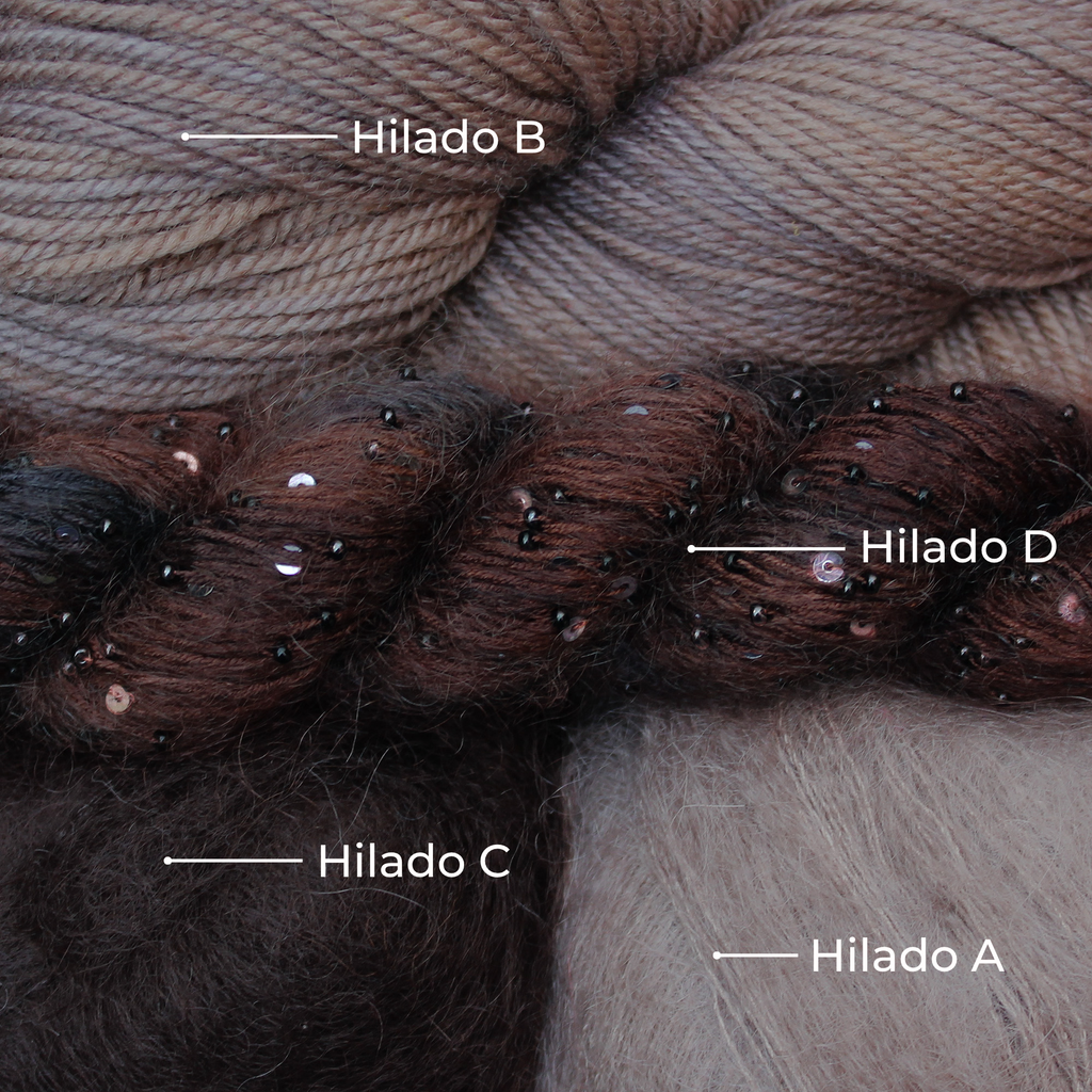 Kit de Hilados "Ethereal Glow Stole" de Pope Vergara <br> Versión Fingering - Elegir Color