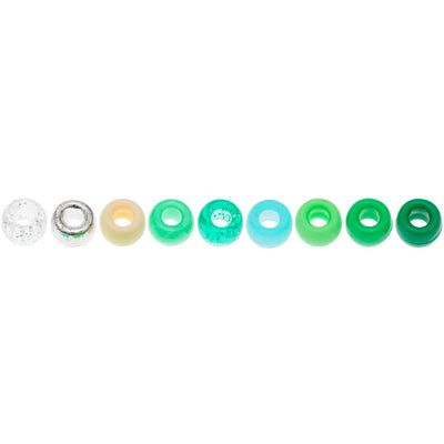 Pack de Mostacillas Ponii Beads  Green Mix 80 pcs
