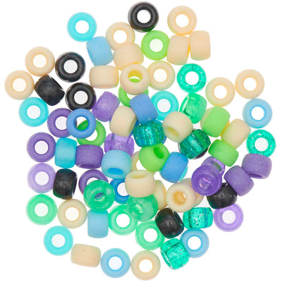 Pack de Mostacillas Ponii Beads  Aqua Mix 80 pcs