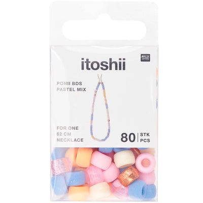 Pack de Mostacillas Ponii Beads  Pastel Mix 80 pcs