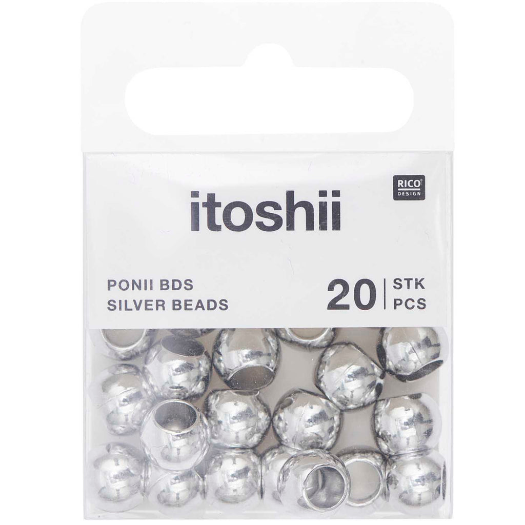 Pack de Mostacillas Ponii Beads <br> Beads Silver 20 pcs