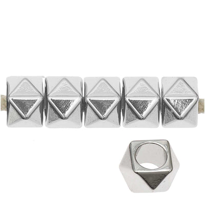 Pack de Mostacillas Ponii Beads  Polygons Silver 10 pcs