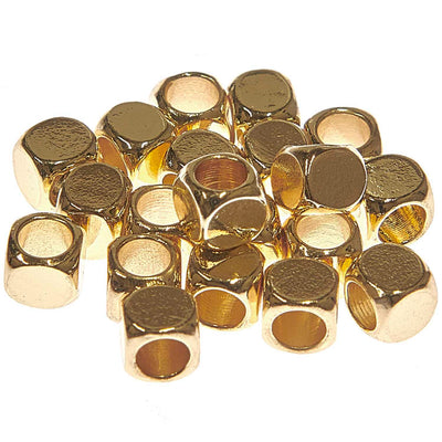 Pack de Mostacillas Ponii Beads  Cubes Gold 20 pcs