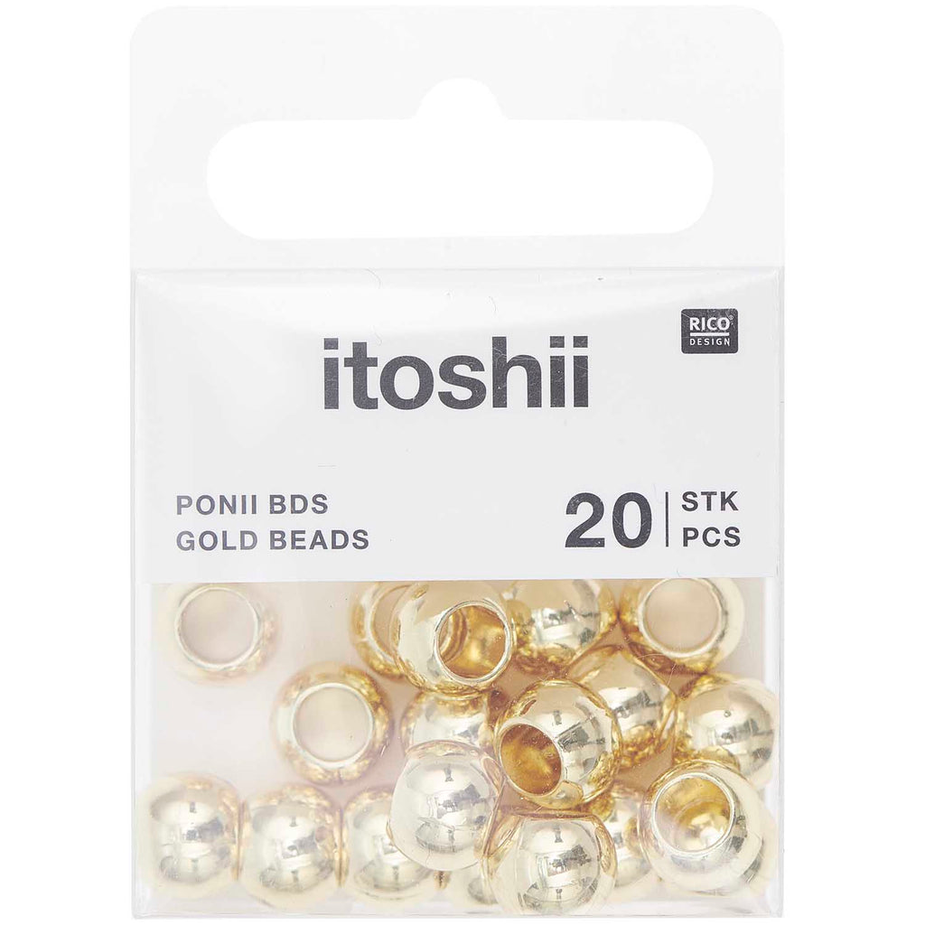 Pack de Mostacillas Ponii Beads <br> Beads Gold 20 pcs