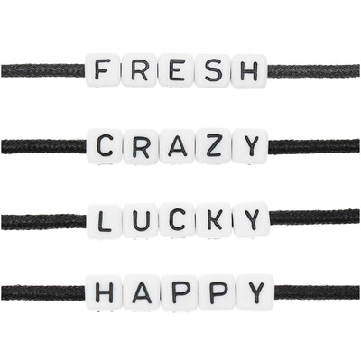 Pack de Mostacillas Ponii Beads  Cube Bead White (Fresh/Crazy/Lucky/Happy)