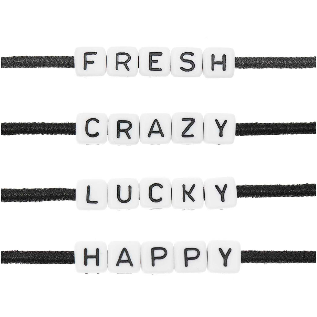 Pack de Mostacillas Ponii Beads <br> Cube Bead White (Fresh/Crazy/Lucky/Happy)