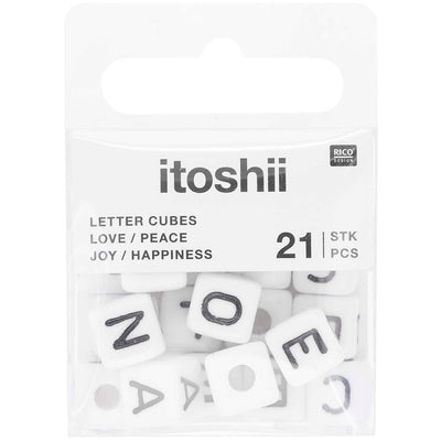 Pack de Mostacillas Ponii Beads  Cube Bead White (Love/Peace/Happiness/Joy)