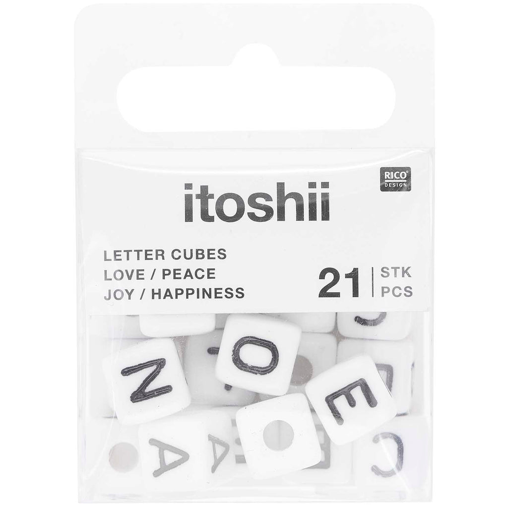 Pack de Mostacillas Ponii Beads <br> Cube Bead White (Love/Peace/Happiness/Joy)