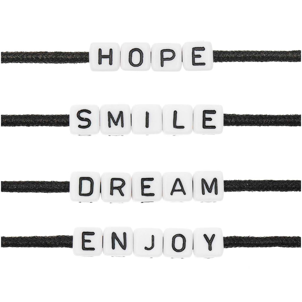 Pack de Mostacillas Ponii Beads <br> Cube Bead White (Hope/Smile/Dream/Enjoy)