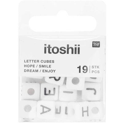 Pack de Mostacillas Ponii Beads  Cube Bead White (Hope/Smile/Dream/Enjoy)