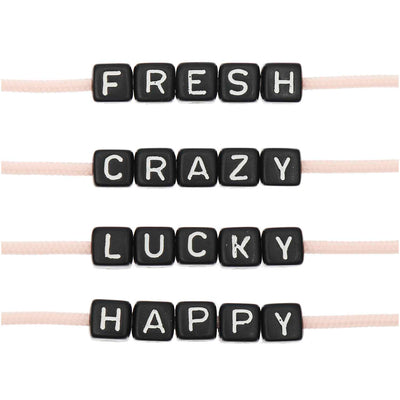 Pack de Mostacillas Ponii Beads  Cube Bead Black (Fresh/Crazy/Lucky/Happy)
