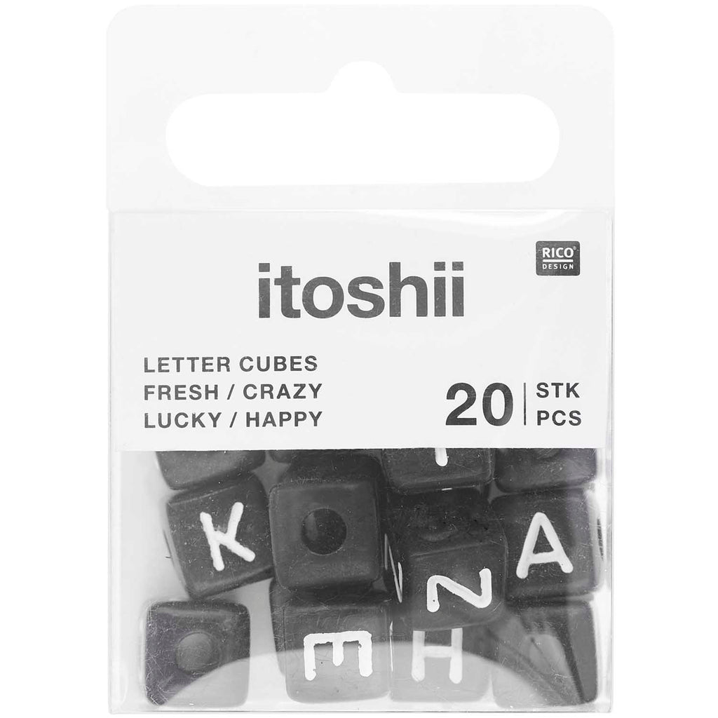 Pack de Mostacillas Ponii Beads <br> Cube Bead Black (Fresh/Crazy/Lucky/Happy)