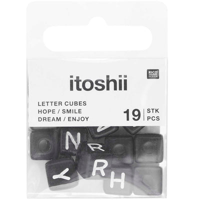 Pack de Mostacillas Ponii Beads  Cube Bead Black (Hope/Smile/Dream/Enjoy)