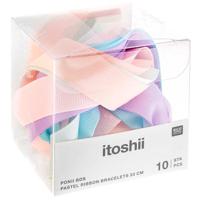 Pack de Pulseras de Cintas  Pastel Grosgrain Ribbon Bracelets 10 pcs