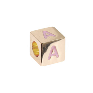 Mostacilla Ponii Beads <br> Cubes Gold (letra o símbolo a elección)
