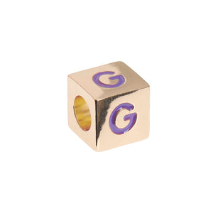 Mostacilla Ponii Beads <br> Cubes Gold (letra o símbolo a elección)