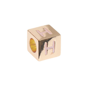 Mostacilla Ponii Beads <br> Cubes Gold (letra o símbolo a elección)