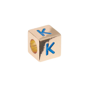 Mostacilla Ponii Beads <br> Cubes Gold (letra o símbolo a elección)