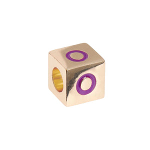 Mostacilla Ponii Beads <br> Cubes Gold (letra o símbolo a elección)