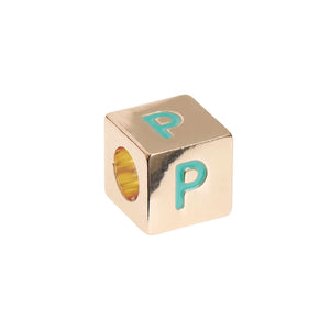 Mostacilla Ponii Beads <br> Cubes Gold (letra o símbolo a elección)