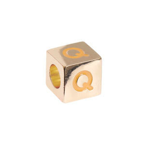 Mostacilla Ponii Beads <br> Cubes Gold (letra o símbolo a elección)